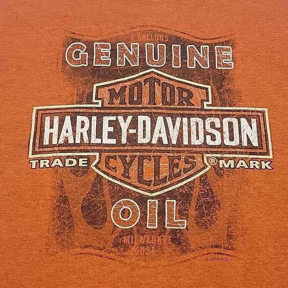 Mens Harley Davidson Motorcycle Tee in Burnt Orange Harley from Albuquerque NM - Picture 1 of 7